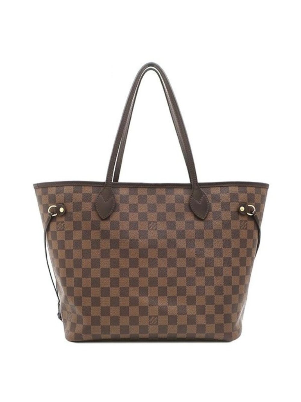 Louis Vuitton Tote Bag Neverfull MM Damier Canvas Cerise Gold Brown Red
